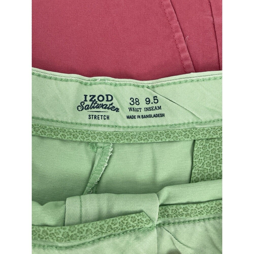 IZOD Saltwater Stretch Pastel Shorts 38 40 Mint Blue Red Lot 3 Boat Casual - Picture 10 of 16